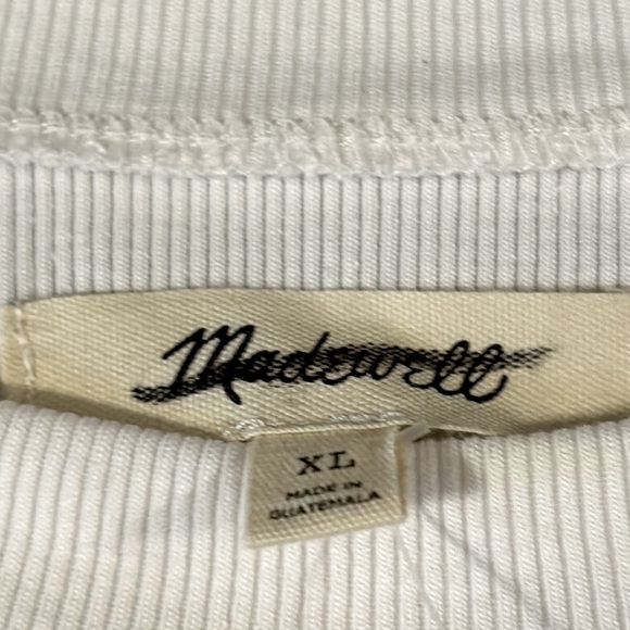 MADEWELL Babydoll ribbed NWT raglan sleeve tee size XL - Picture 5 of 8